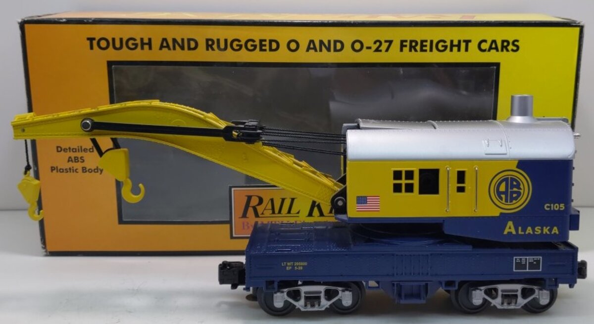 MTH 30-79121 O Gauge Alaska Crane Car #C105 LN/Box