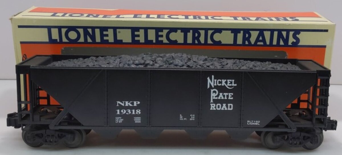 Lionel 6-19318 O Gauge Nickel Plate Road Quad Hopper w/ Coal Load LN/Box