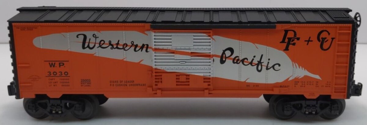 Lionel 6-25003 O Gauge Western Pacific Boxcar #3030 LN/Box