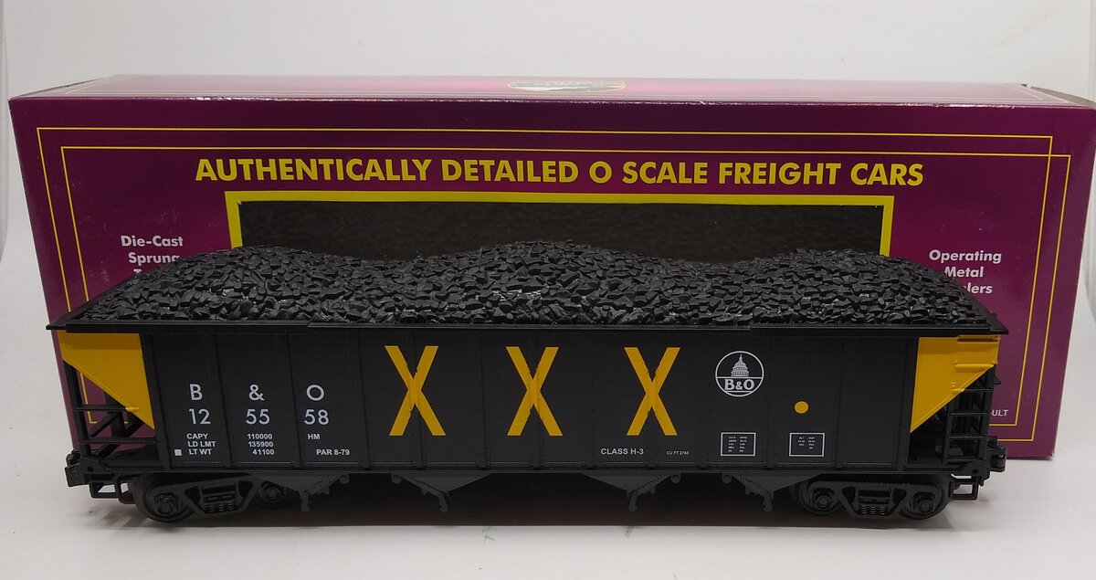 MTH 20-90026E O Gauge Baltimore & Ohio 4-Bay Hopper #125558 LN/Box