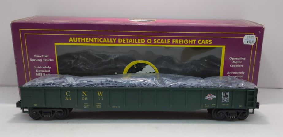 MTH 20-98005 O Gauge Chicago Northwestern Gondola #340511 with Junk Load LN/Box