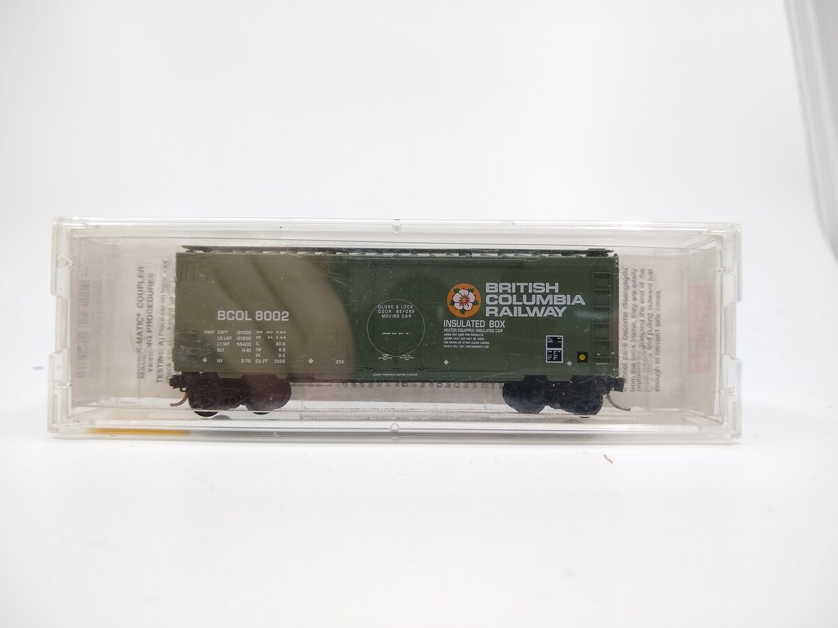 Micro-Trains 02100230 N BC Railway 40' Standard Plug Door Boxcar #8002 LN/Box