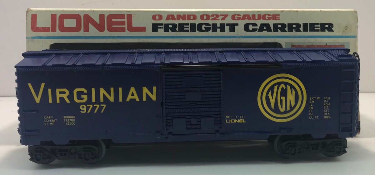 Lionel 6-9777 O Gauge Virginian Boxcar EX/Box