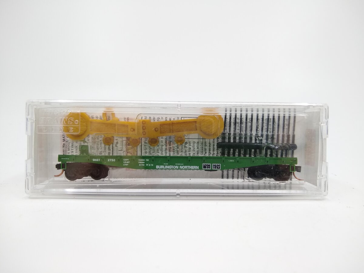 Micro-Trains 04500200 N Burlington Northern 50' Fishbelly Side Flatcar #612750
