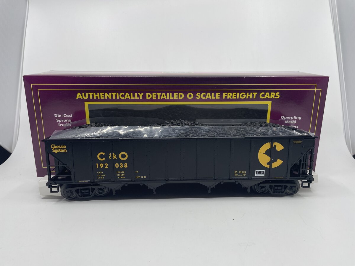 MTH 20-97821 O Chessie 4-Bay Hopper Car with Coal Load #192038 NIB
