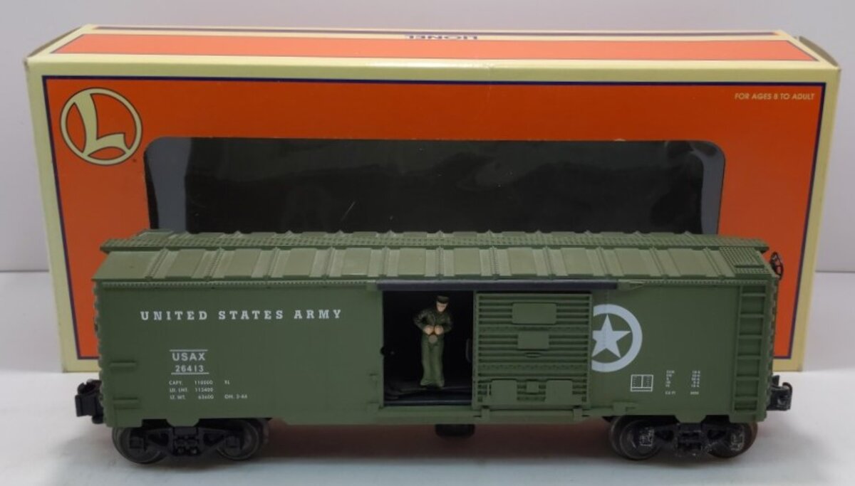 Lionel 6-26776 O Gauge US Army Operating Boxcar #26413 LN/Box