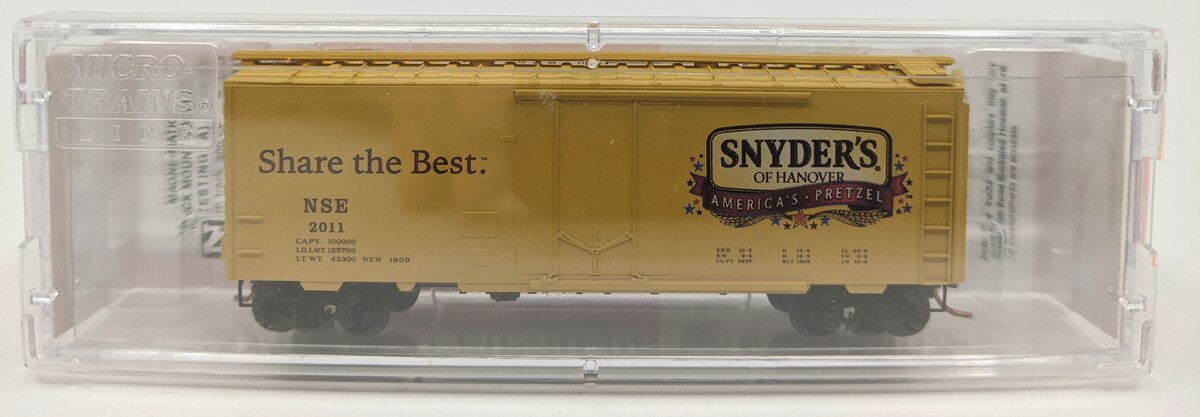 Micro-Trains MTL NSE 11-82 N Scale Snyders "Share The Best" Boxcar #2011 NIB
