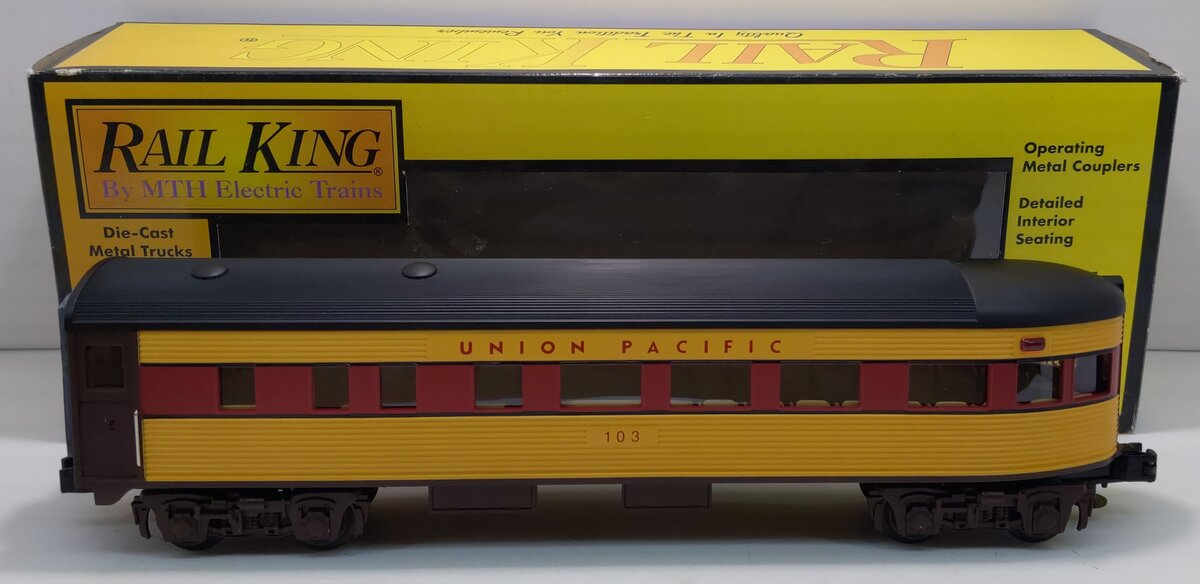 MTH 30-6107E Union Pacific O-27 Streamlined Observation Car #103 LN/Box