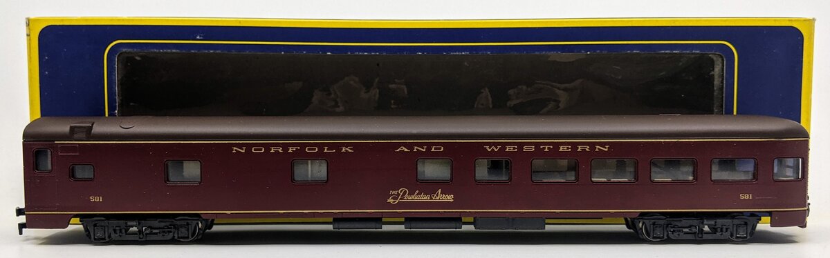 AHM 6402-20 HO Scale N. & W. 1930 Observation Passenger Car #581 EX/Box