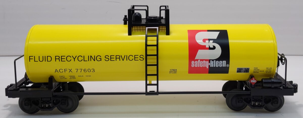 Lionel 6-17924 O Gauge Safety Kleen Unibody Tank Car LN/Box