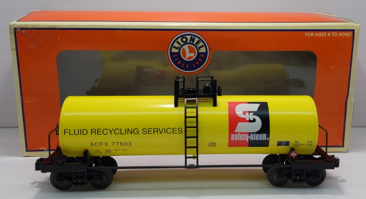 Lionel 6-17924 O Gauge Safety Kleen Unibody Tank Car LN/Box