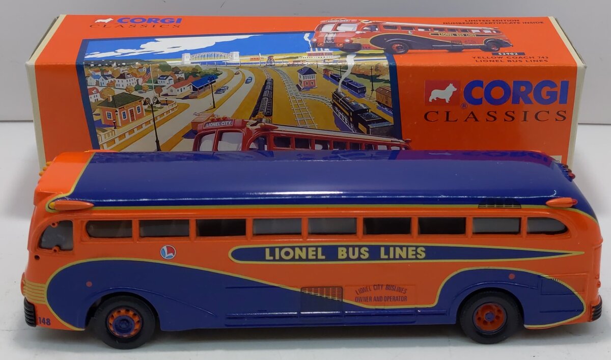 Corgi 53902 1:50 Yellow Coach #743 Lionel Bus Lines Bus NIB
