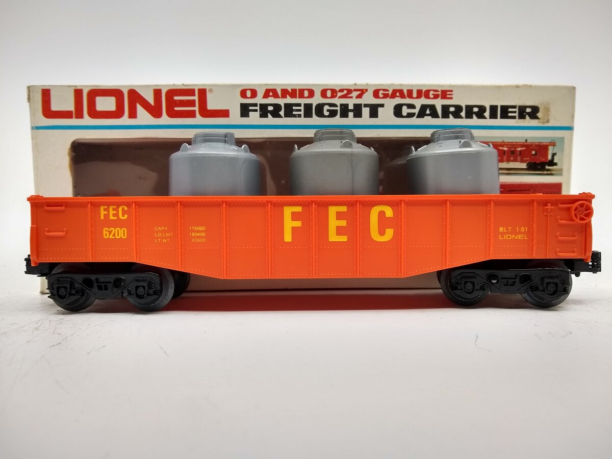 Lionel 6-6200 O Gauge FEC Orange Gondola LN/Box