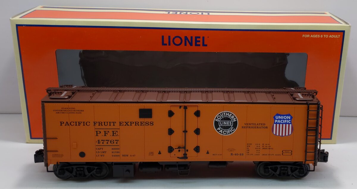 Lionel 6-17397 O Gauge Pacific Fruit Express Steel-Sided Refrigerator Car #47767 LN/Box