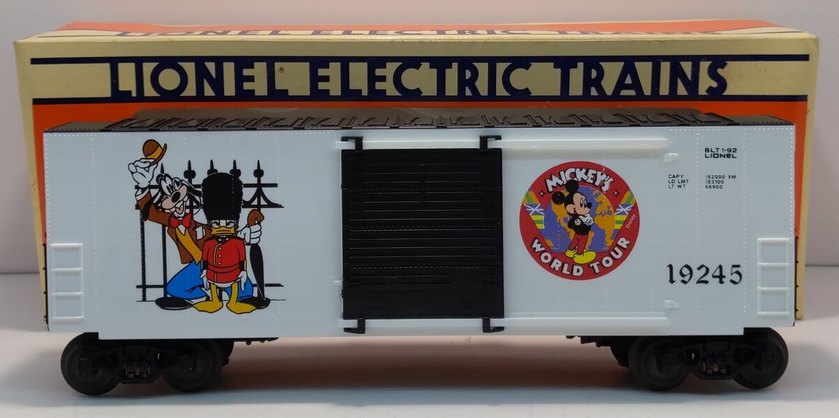 Lionel 6-19245 O Gauge Disney Mickey‘s World Tour Hi Cube Boxcar #19245 LN/Box