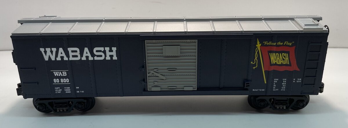 MTH 30-74917 O Wabash 50' Double Door Plugged Boxcar #50010 LN