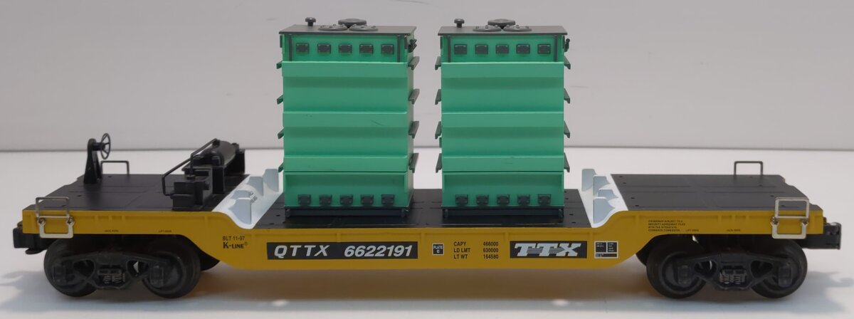 K-Line K662-2191 O Gauge Depressed Center Flat Car w/ Two Transformers #6622191 LN/Box