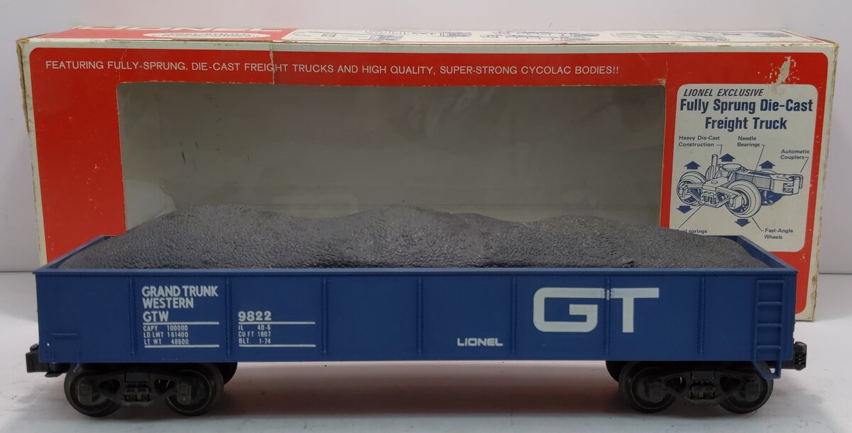 Lionel 6-9822 O Gauge Grand Trunk Gondola Car #9822 VG/Box