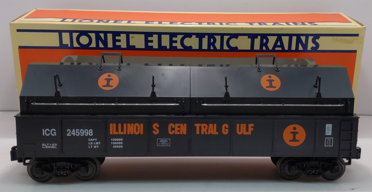 Lionel 6-17404 O Illinois Central Gulf Gondola with Coil Covers #245998 LN/Box