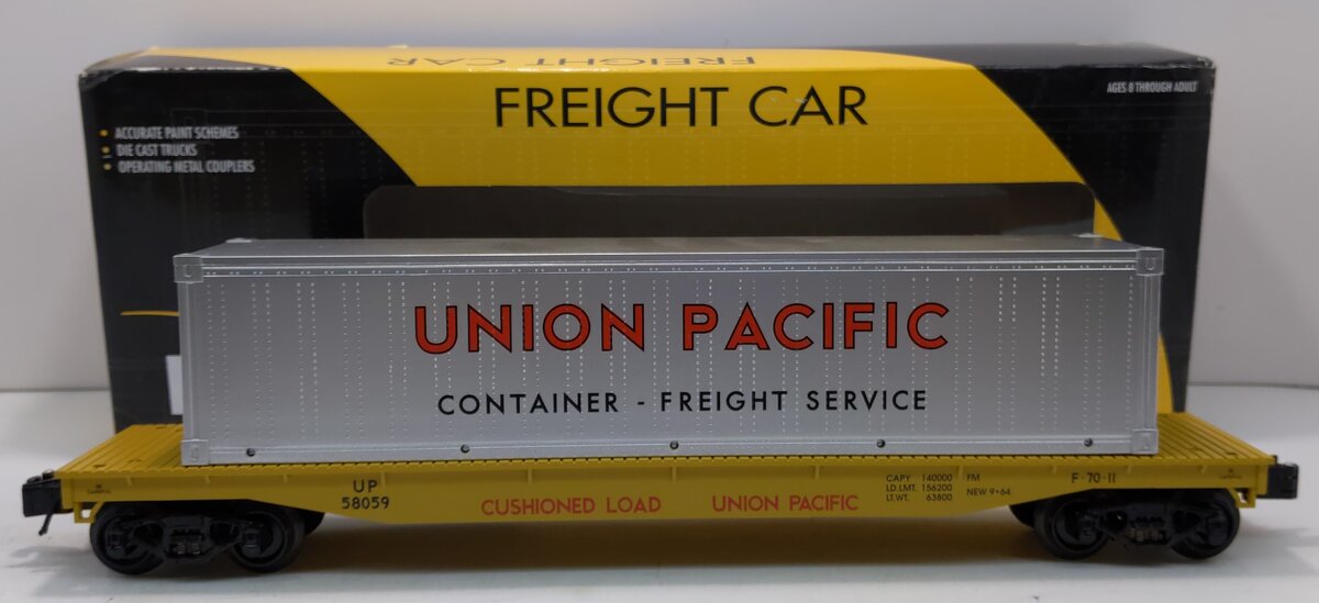 Lionel 6-22160 O Gauge Union Pacific Flat Car #58059 w/ Container