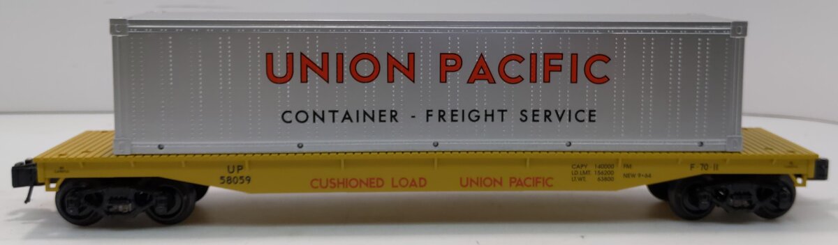 Lionel 6-22160 O Gauge Union Pacific Flat Car #58059 w/ Container
