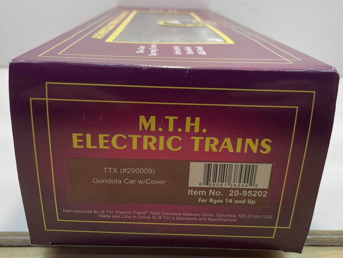 MTH 20-95202 O TTX Premier Gondola Car with Cover