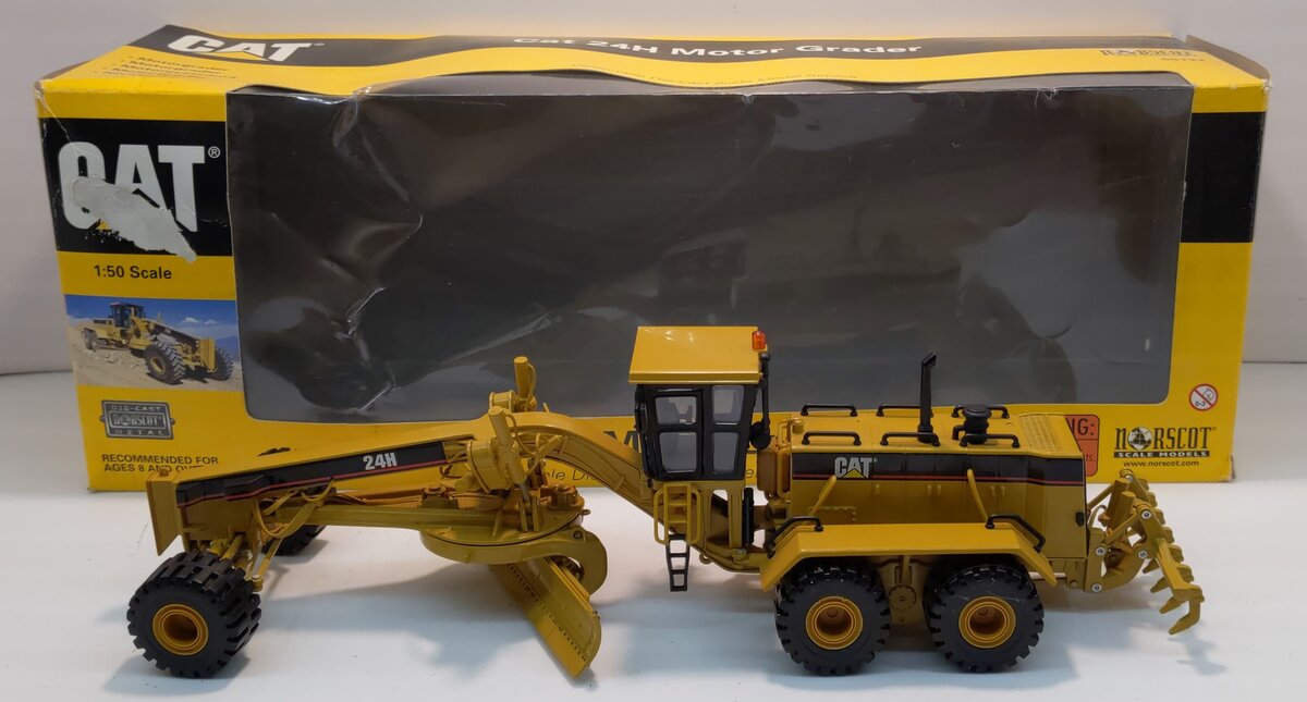 Norscot 55133 1:50 Diecast Caterpillar 24H Motor Grader NIB