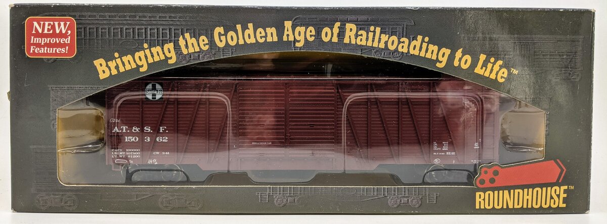 Roundhouse 84436 HO Scale Santa Fe RTR 50' Single Sheath Boxcar #150362