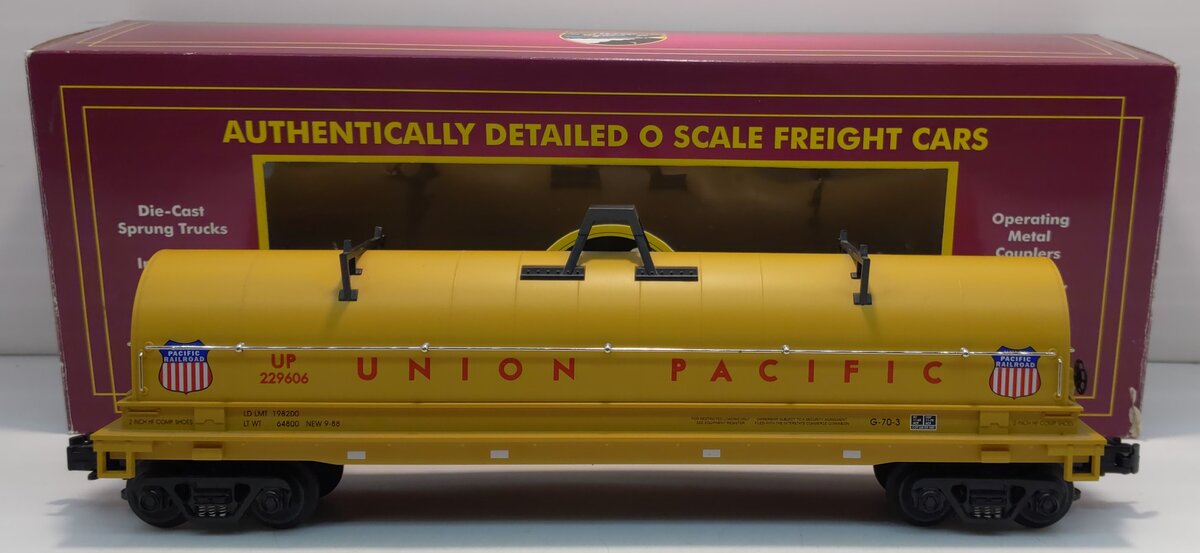 MTH 20-98204 O Gauge Union Pacific Steel Coil Car w/ Cover #229606 LN/Box