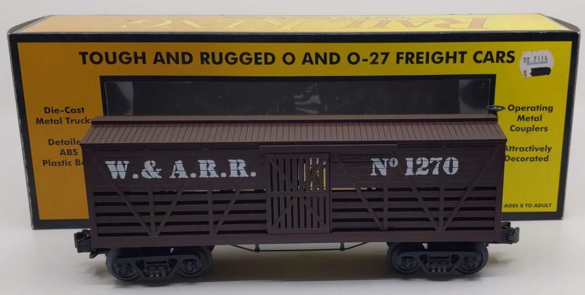 MTH 30-7114 O Gauge WARR 19th Century Stock Car #1270 LN/Box