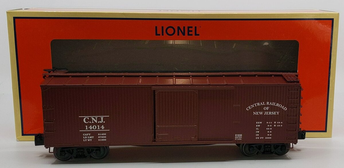 Lionel 6-81838 O Gauge Central New Jersey Double-Sheathed Boxcar #14014