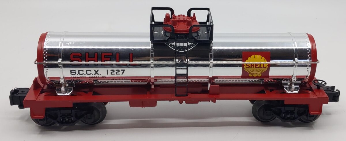 Lionel 6-19627 O Gauge Shell Single Dome Chrome Plated Tank Car #1227 LN/Box