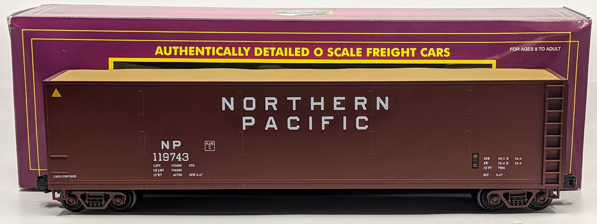 MTH 20-97502 O Gauge Northern Pacific Wood Chip Hopper #119743 LN/Box