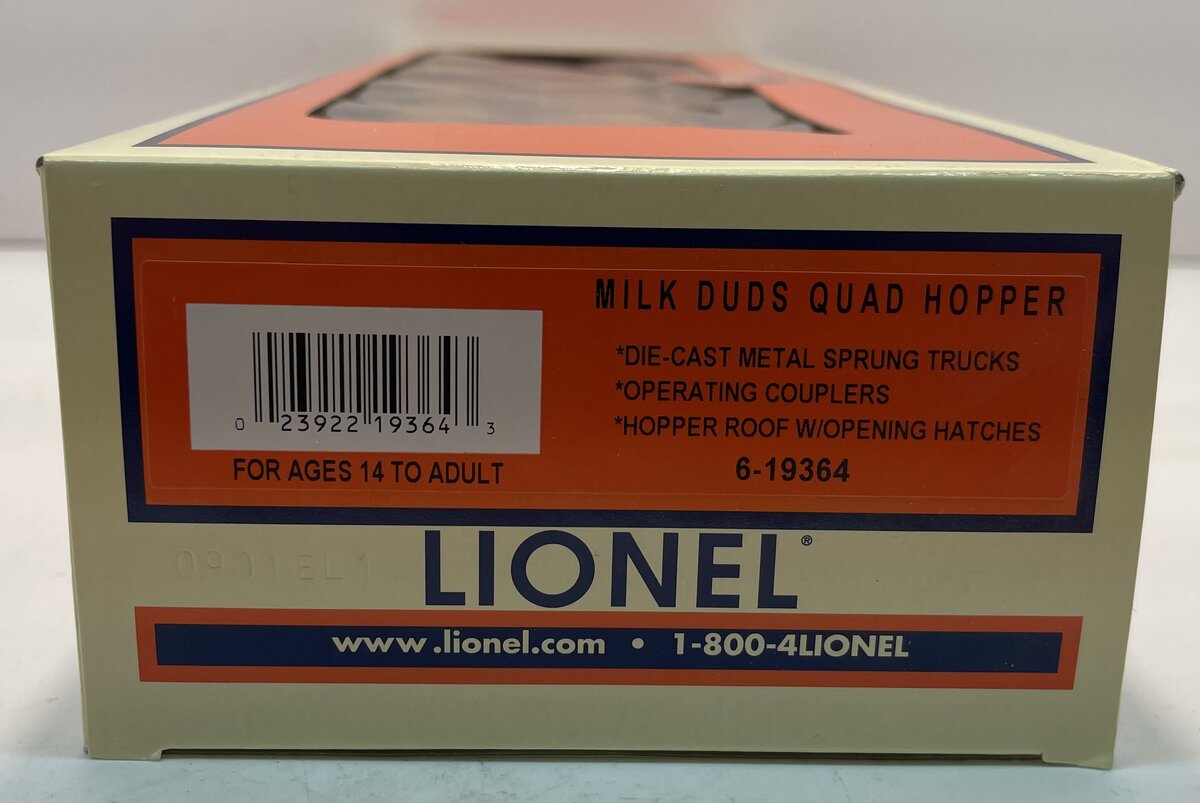 Lionel 6-19364 O Hershey's Milk Duds 4-Bay Hopper Car LN/Box