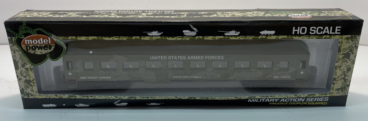 Model Power 99895 HO Scale US Army 67' Harriman Passenger/Troop Carrier Car