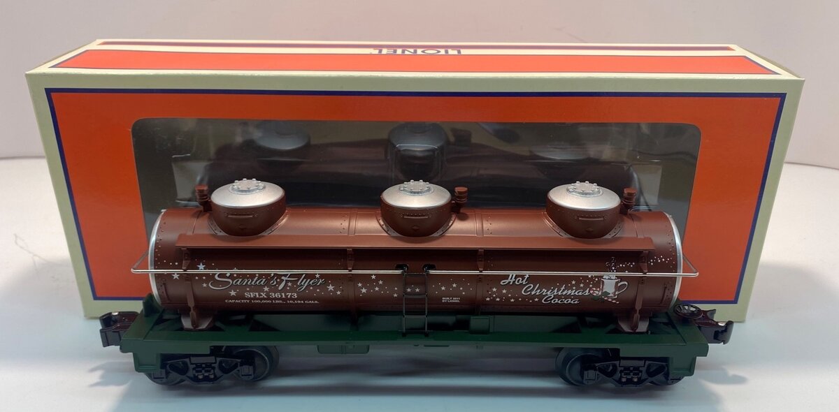 Lionel 6-36173 Santa's Flyer Hot Cocoa 3-Dome Tank Car LN/Box