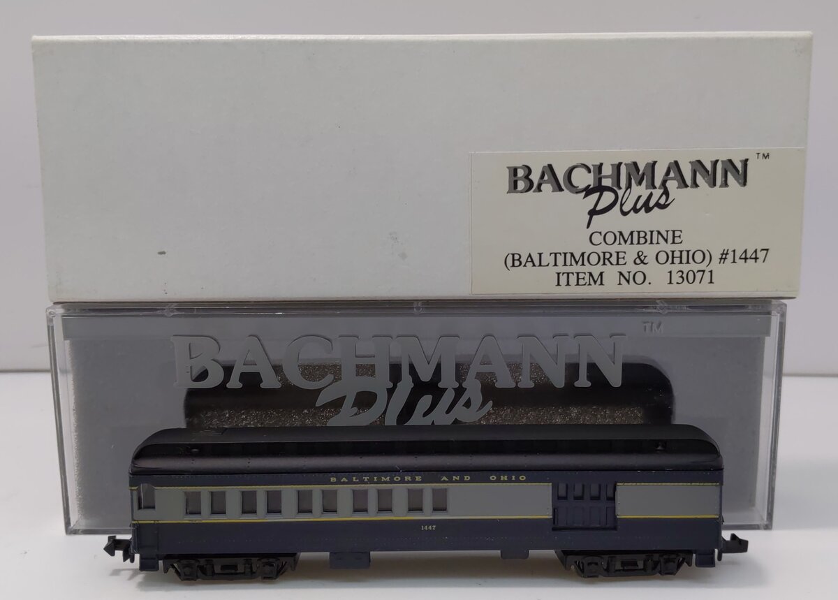 Bachmann 13071 N Scale Baltimore & Ohio 65' Heavyweight Combine Car #1447 LN/Box