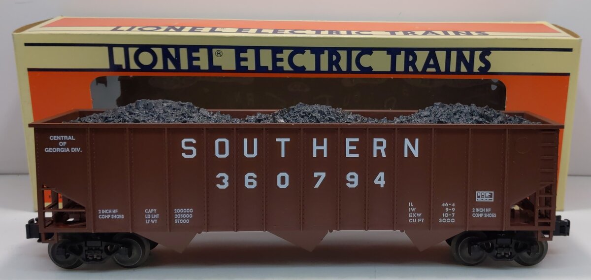 Lionel 6-52038 O Gauge LCCA Southern Hopper w/Coal Load #360794 LN/Box