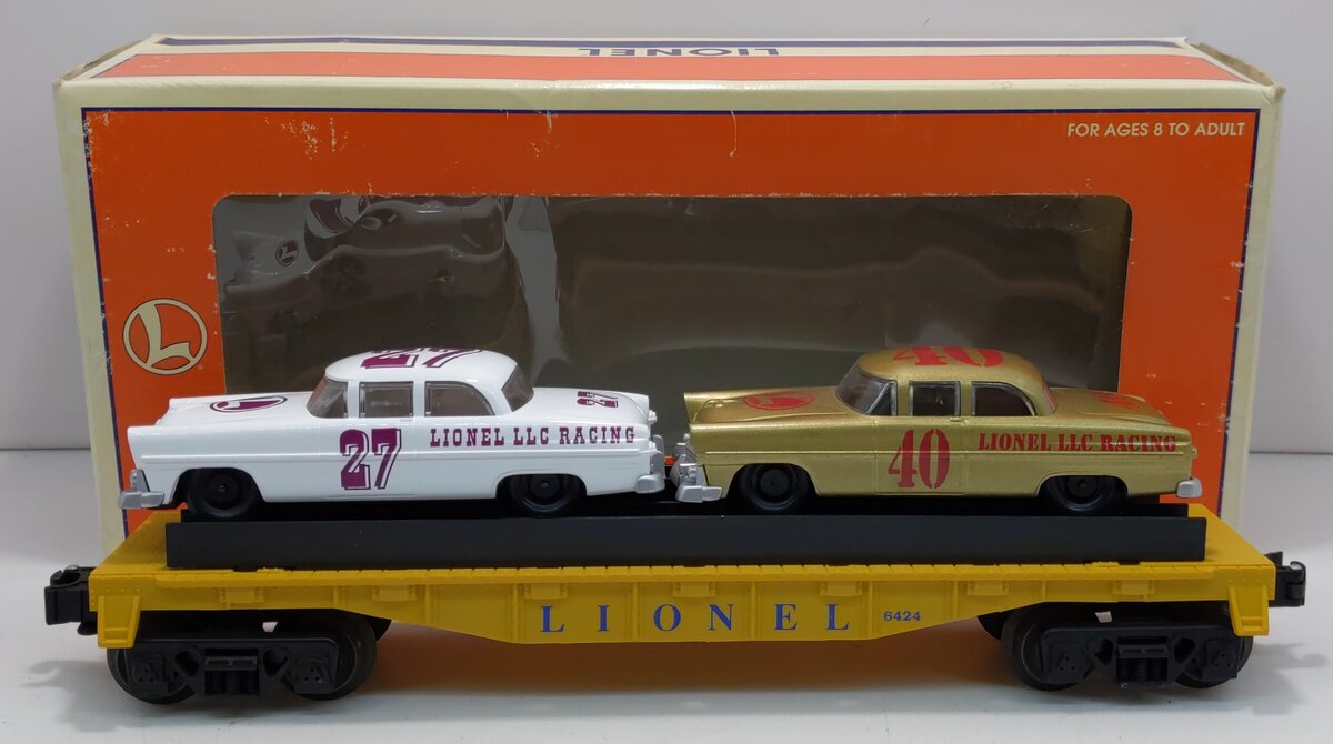 Lionel 6-19423 O Gauge Lionel Circle-L Racing Flatcar with Stock Car Load #6424 LN/Box