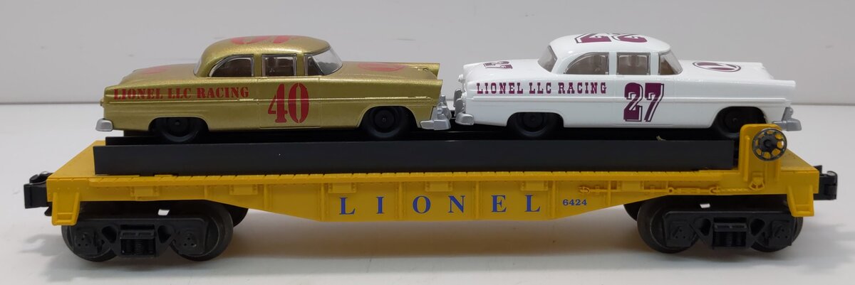 Lionel 6-19423 O Gauge Lionel Circle-L Racing Flatcar with Stock Car Load #6424 LN/Box