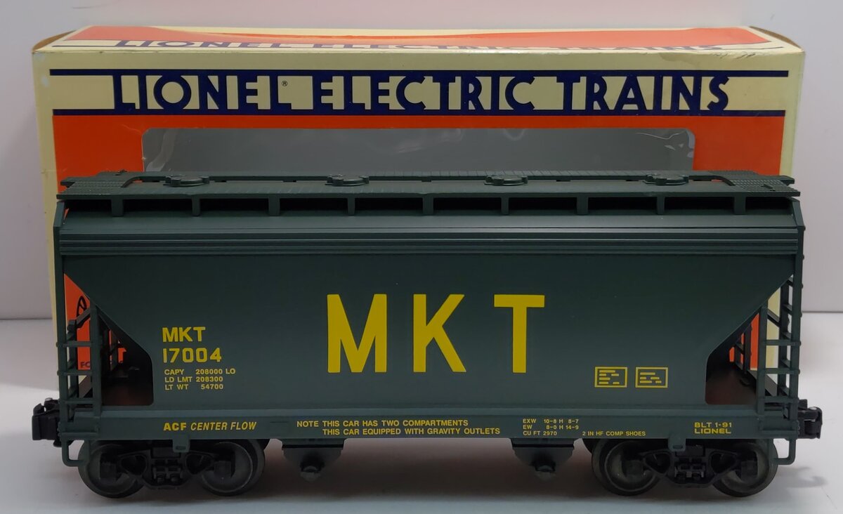 Lionel 6-17004 O Gauge MKT Centerflow 2-Bay Covered Hopper LN/Box