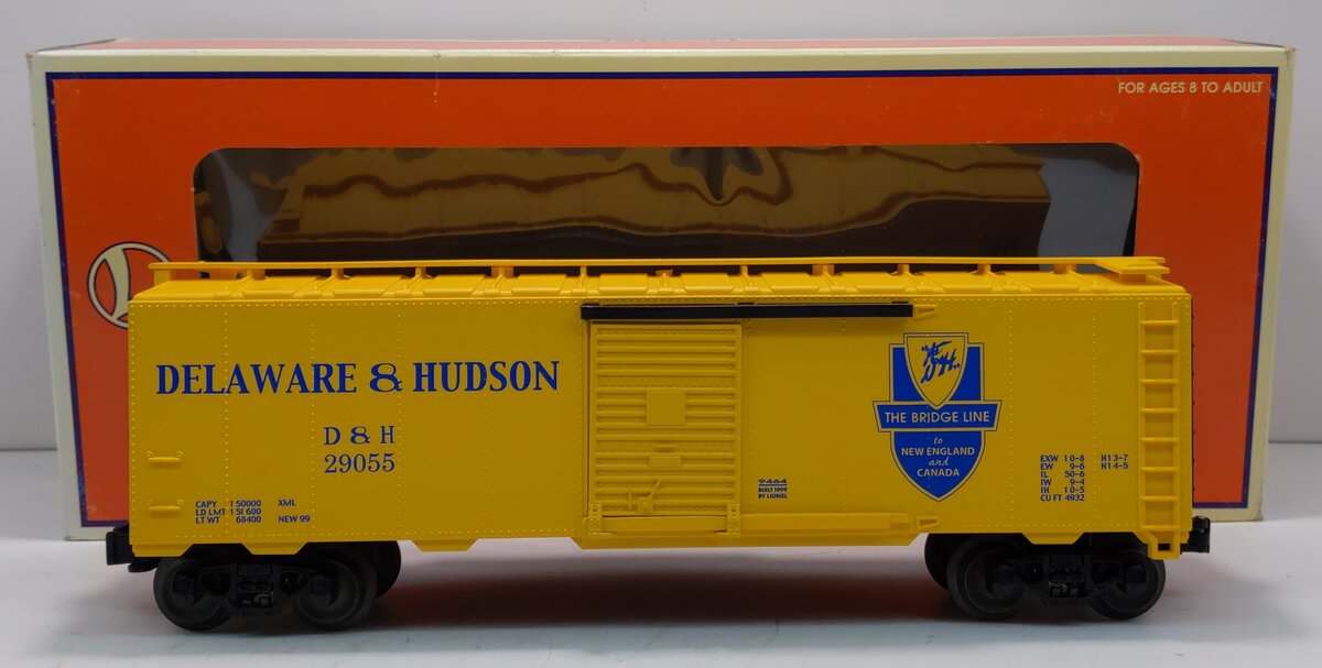 Lionel 6-17258 O Gauge Delaware & Hudson Standard Boxcar #29055 EX/Box