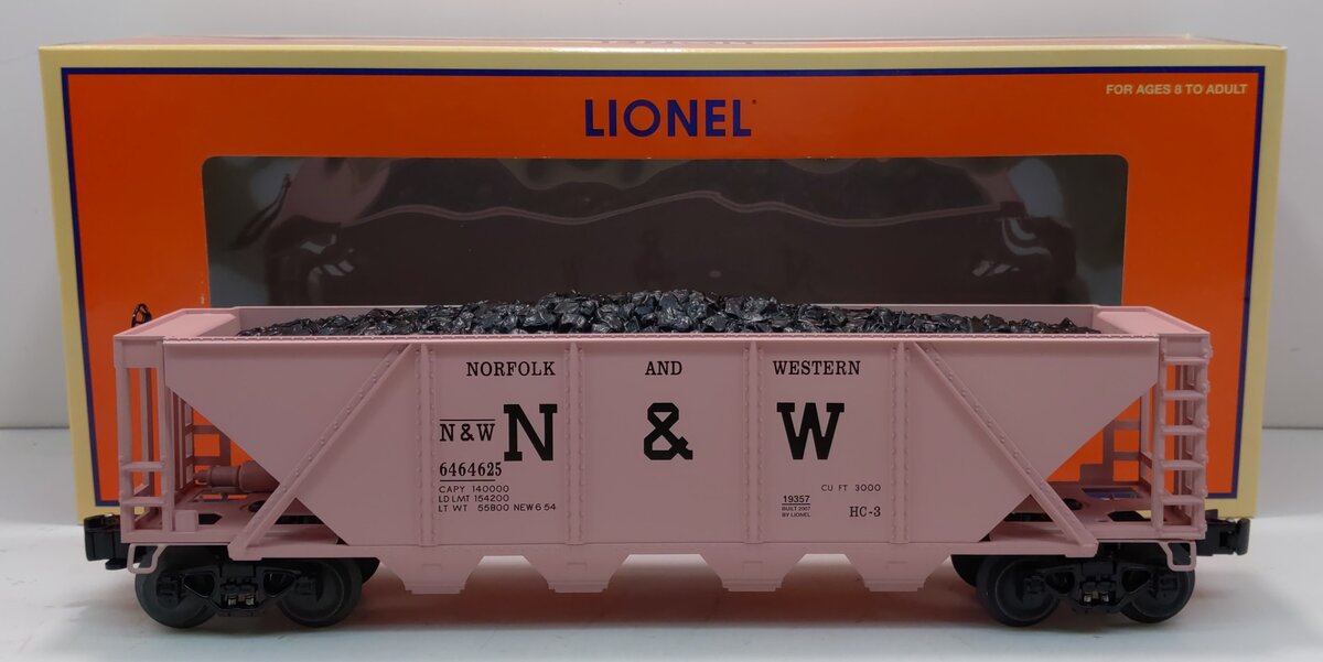 Lionel 6-19357 O Gauge Archive Norfolk & Western Quad Hopper #6464625 LN/Box