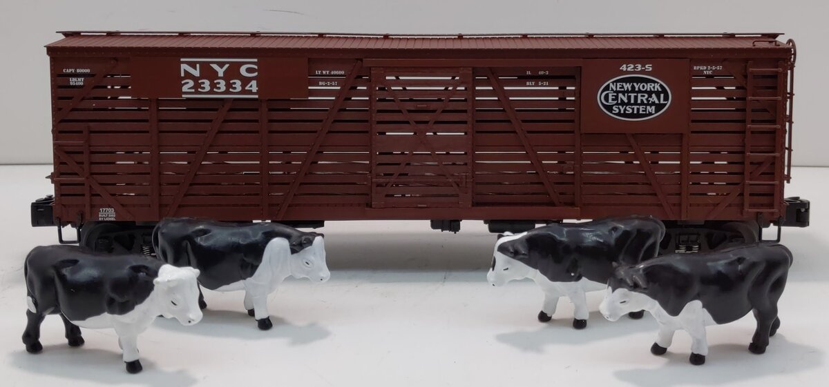 Lionel 6-17703 O Gauge New York Central 40-Ton Stock Car #23334 LN/Box