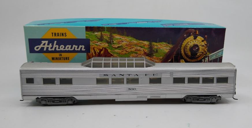 Athearn 1821 HO Scale Santa Fe Streamlined Vista Dome Passenger Car #500