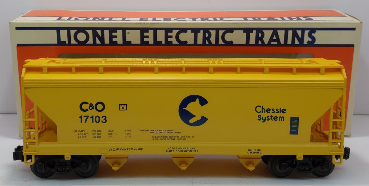 Lionel 6-17103 O Chessie System 3-Bay ACF Hopper LN/Box
