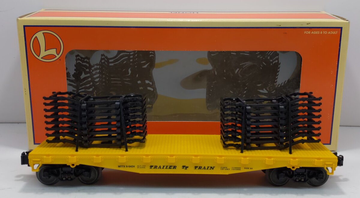 Lionel 6-36020 O Gauge TTX Trailer Train Flatcar with Auto Frames #9-6424 LN/Box