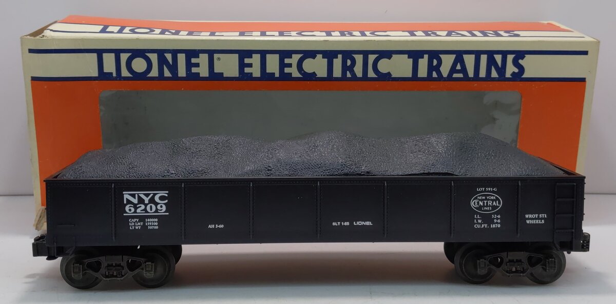 Lionel 6-6209 O Gauge New York Central Gondola w/Coal Load LN/Box