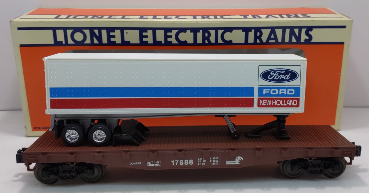 Lionel 6-17888 O Gauge LCCA-1991 Conrail Flatcar with Ford Trailer LN/Box
