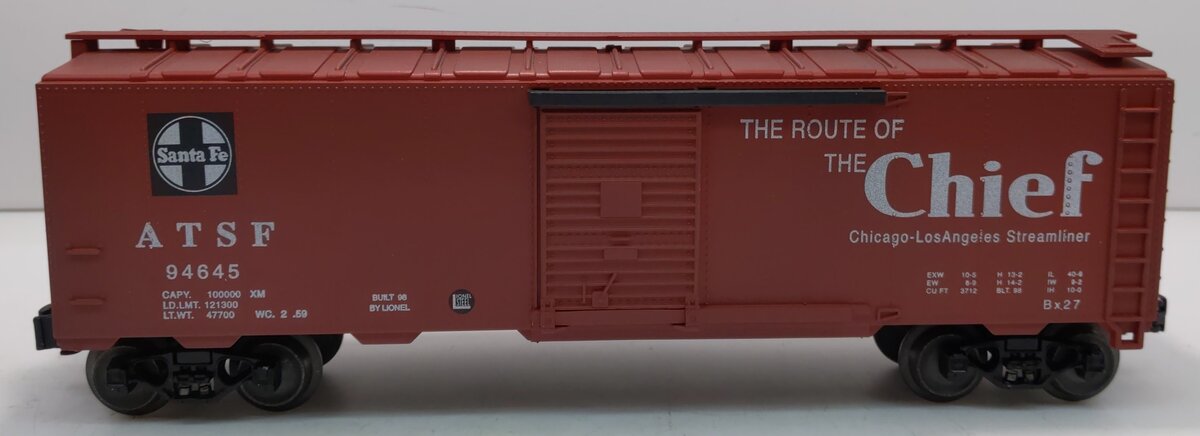 Lionel 6-17244 O Gauge AT&SF Route of the Chief Boxcar #94645